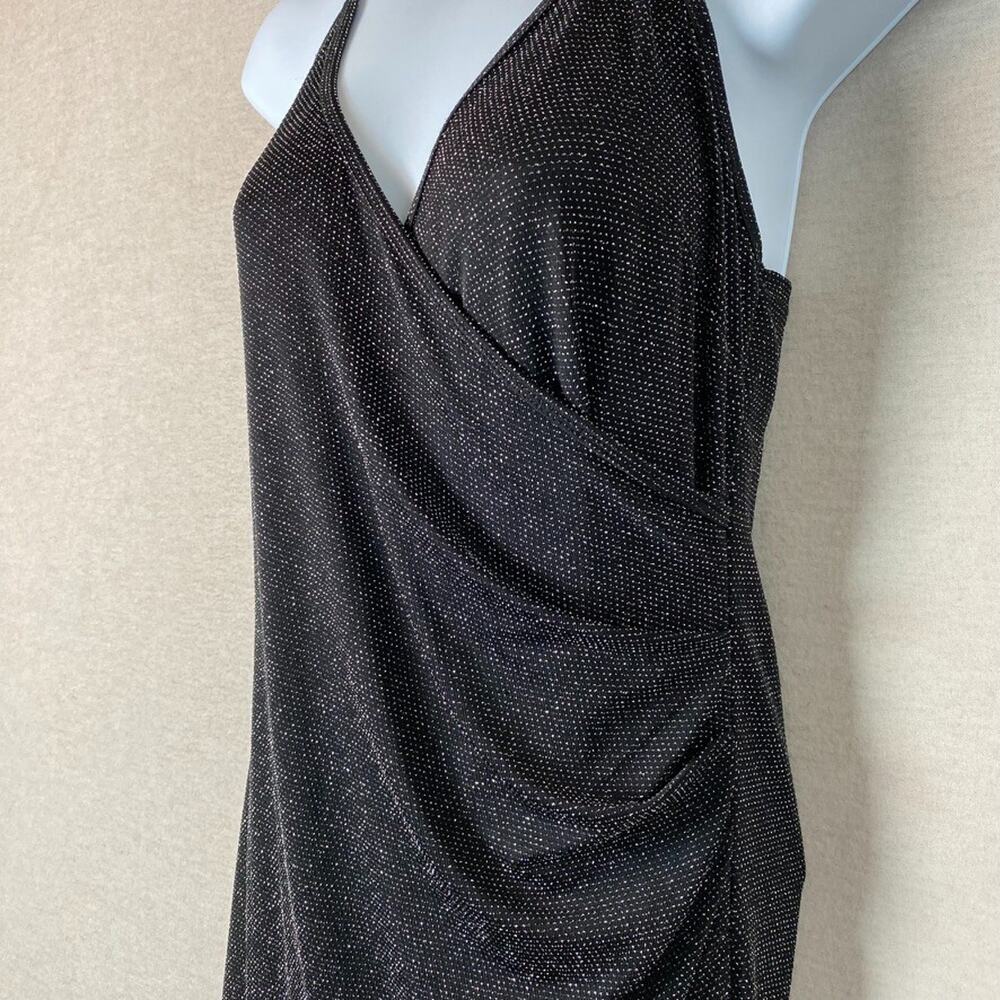 Almost Famous Womens Sparkle Mini Dress Size S Asymmetric Ruched Swiftie Hoco - Picture 4 of 13